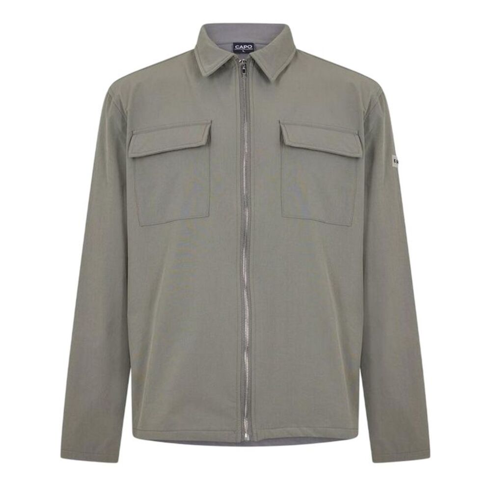 Capo Mens Double Pocket Utility Jacket / Light Grey